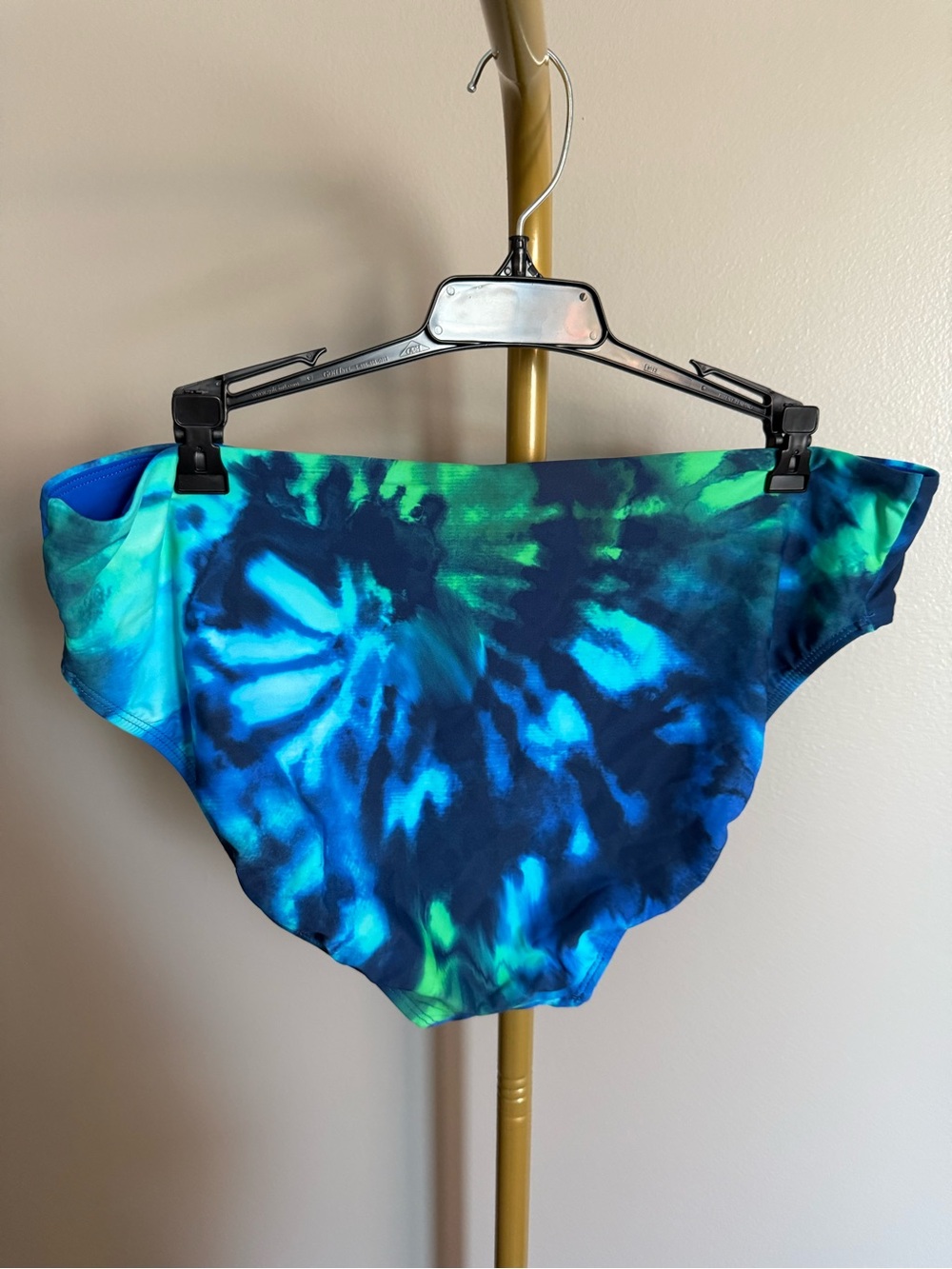 NWT MiMi Flamingo High-Waist Bikini Bottoms – Blue/Green Watercolor Print - US16 - Picture 4 of 4